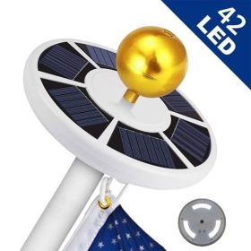 Solar Flagpole Light Strip Hook For Tent Camping (Option: Black White)